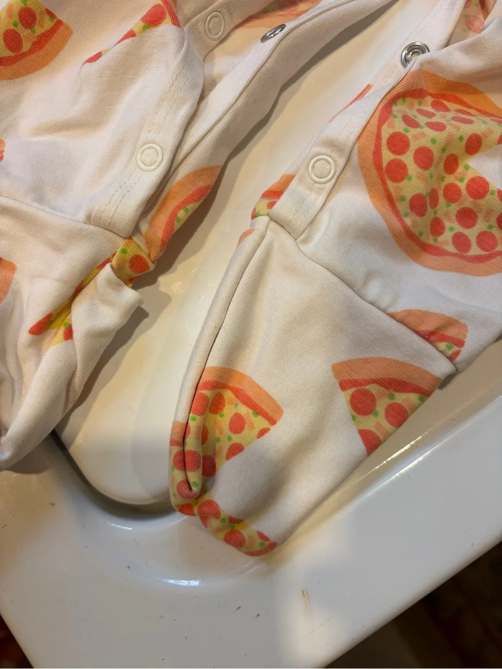 Monica & Andy 6-9M Pizza-Print One-Piece Sleeper
